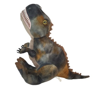 The Petting Zoo T-Rex Dinosaur Plush Stuffed Animal Mottled Brown Gray 2015 13''
