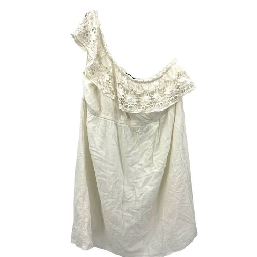 Lane Bryant One Shoulder Shift Dress Plus size 22/24 Lace White Cotton NEW - Picture 2 of 7