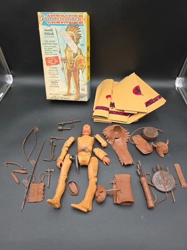 Johnny West Chief Cherokee Figure w/ Accessories & Box for Repair Marx