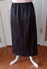 Vintage SLIPERFECTION Size M Half Slip Lace Trim Black Slit Nylon USA     