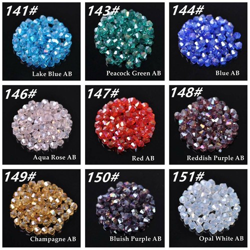 3mm 4mm 6mm 8mm Doppelkegel/Bicone Facettiert Kristall Glas Lose Perlen - Bild 6 von 72