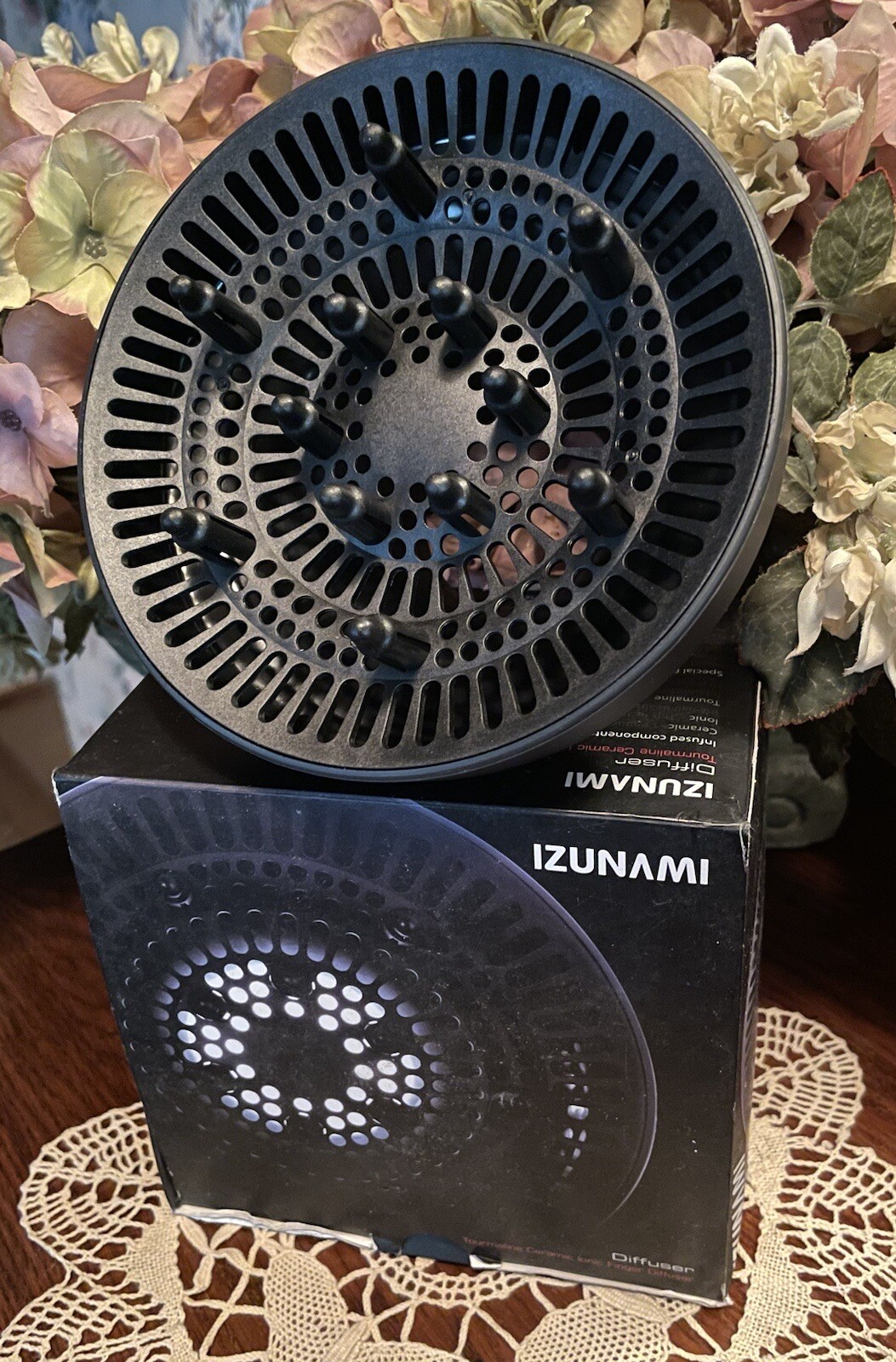 Izunami Hair Dryer Finger Diffuser; Infused Component Ceramic, Ionic