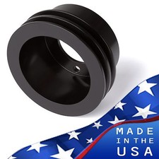 Black Aluminum 3 Bolt Ford Crankshaft Pulley 289 302 V-belt Sbf Crank 2 Groove