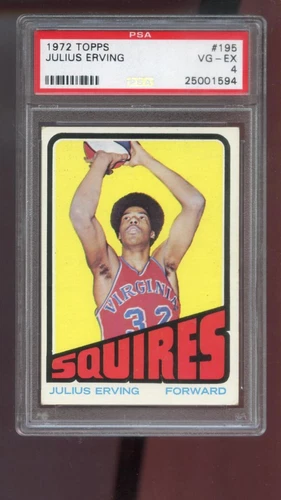 1972-73 Topps #195 Julius Erving Dr. J. ROOKIE RC PSA 4 Graded Basketball Card