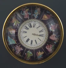 LARGE PICTURE BUTTON WITH CRYSTAL DOME - CLOCK