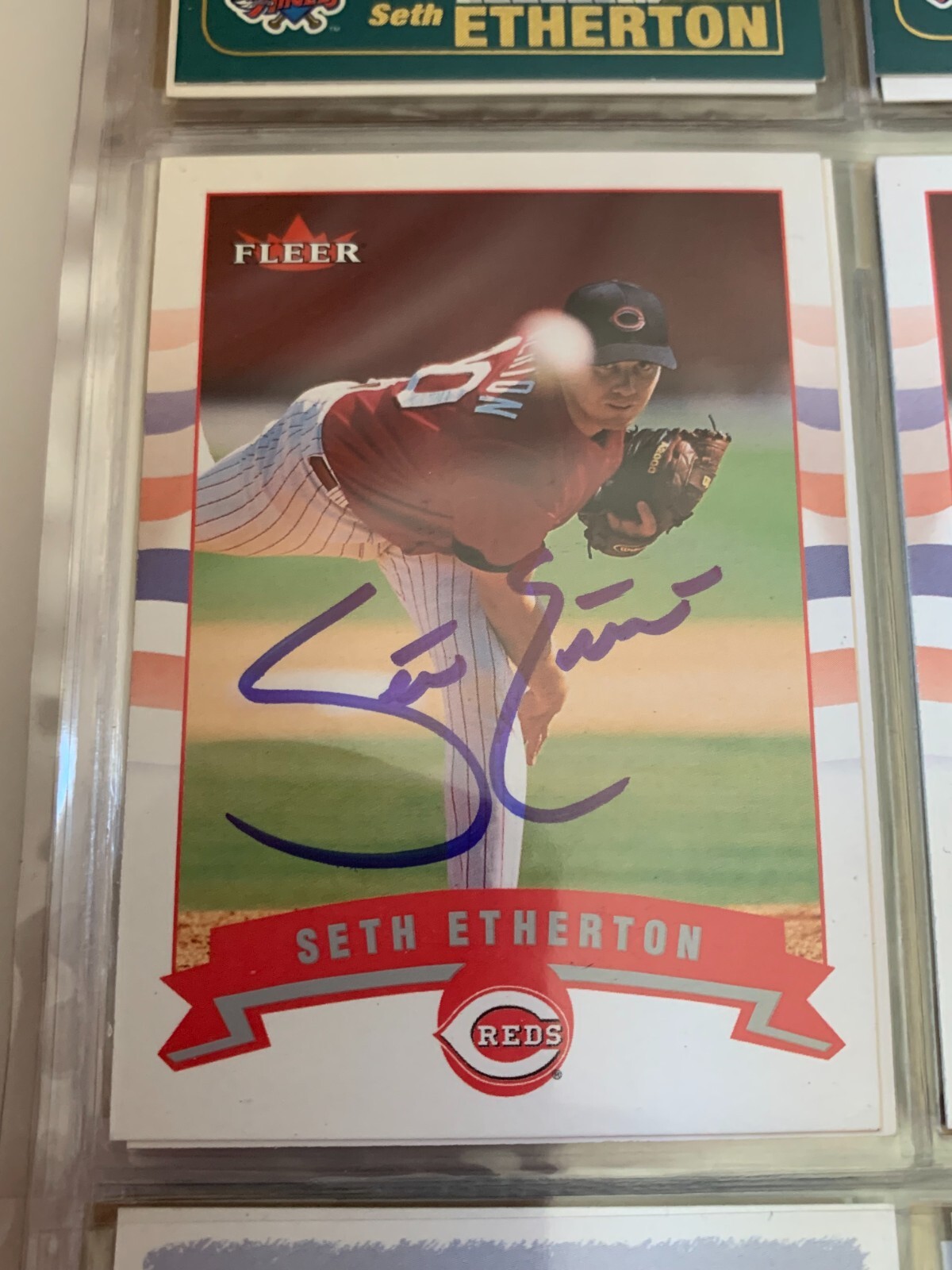 SETH ETHERTON AUTOGRAPHED SIGNED 2002 FLEER CARD COA