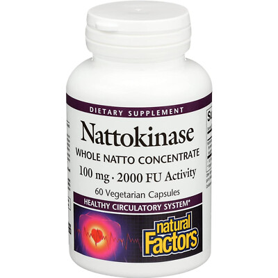 Natural Factors - Nattokinase 100mg,Supports Circulatory Health,60 Veg Caps