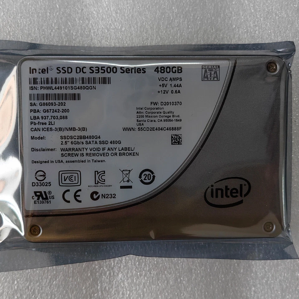 Intel 480GB S4500 DC Series 2.5"" SSD SATA3 Solid State Drive SSDSC2KB480G7 - Image 3 of 4