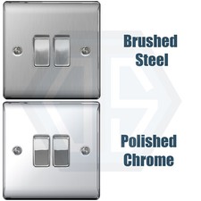 BG Nexus Brushed Chrome Polished Chrome Switches Sockets Full Range Satin Steel