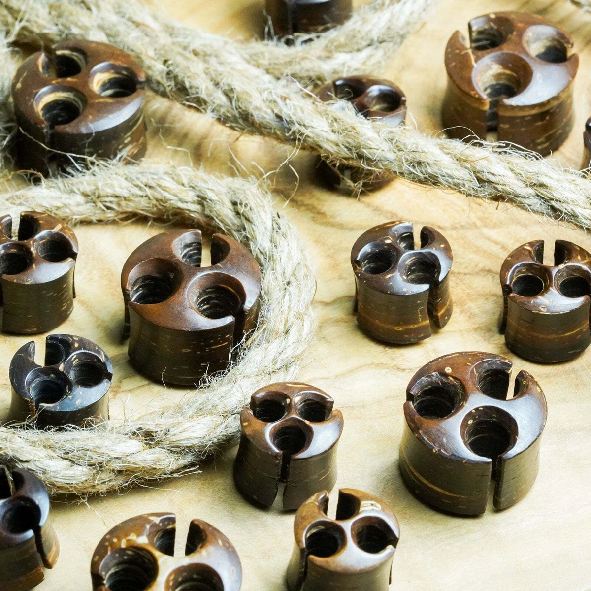 Coconut Shell Double Flare Viking Plug Handmade Organic Ear Gauges