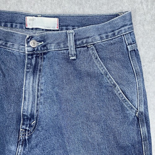 Vintage Levis Jeans Mens 34x32 33x30 Blue Medium Wash Baggy Carpenter Skater - 第 3/16 張圖片