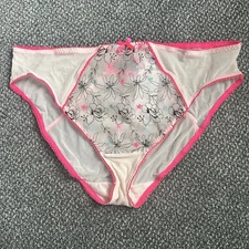 New M&S Boutique High Leg Knickers Pink Mix Embroidered Lace Size 20
