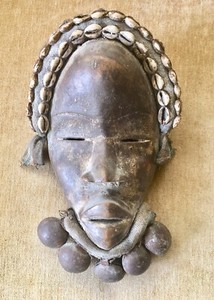 Antique African Ceremonial Mask with bells