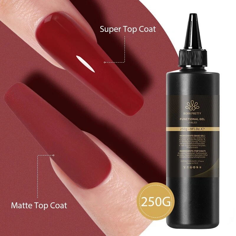 250 g Base Gel Super TopCoat Mate TopCoat Gel Esmalte Remojo UV LED Gel Barniz Foto 2 de 4