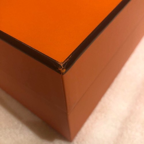 Hermes Birkin Orange Empty Gift Box 34×38×15.5cm with ribbon From Japan - 第 5/7 張圖片