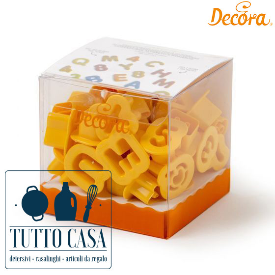 TAGLIAPASTA ALFABETO LETTERE + NUMERI PICCOLI 36 PEZZI DECORA