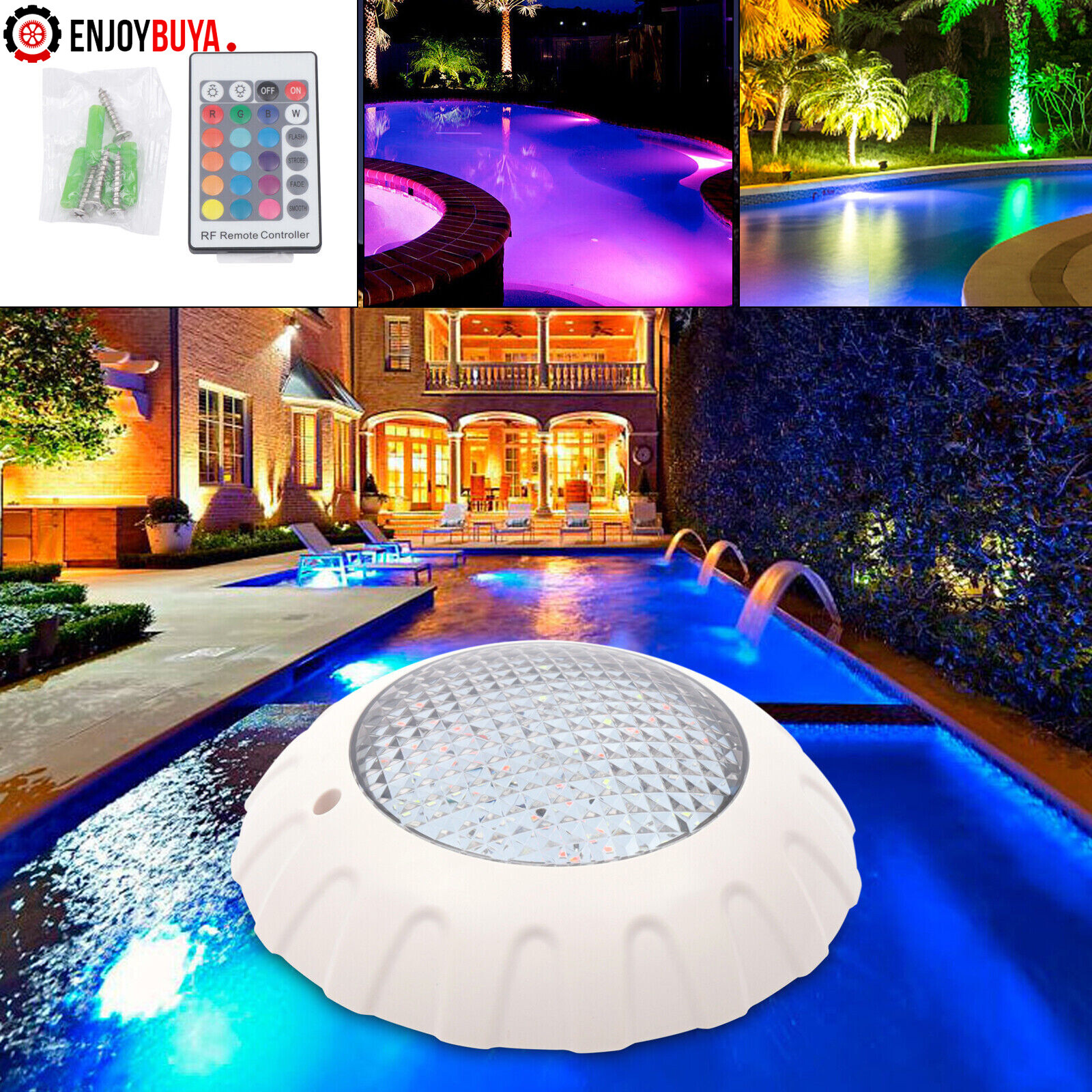 IP68 Waterproof 38W 12v LED Pool Lights Underwater RGB Swimming light ...