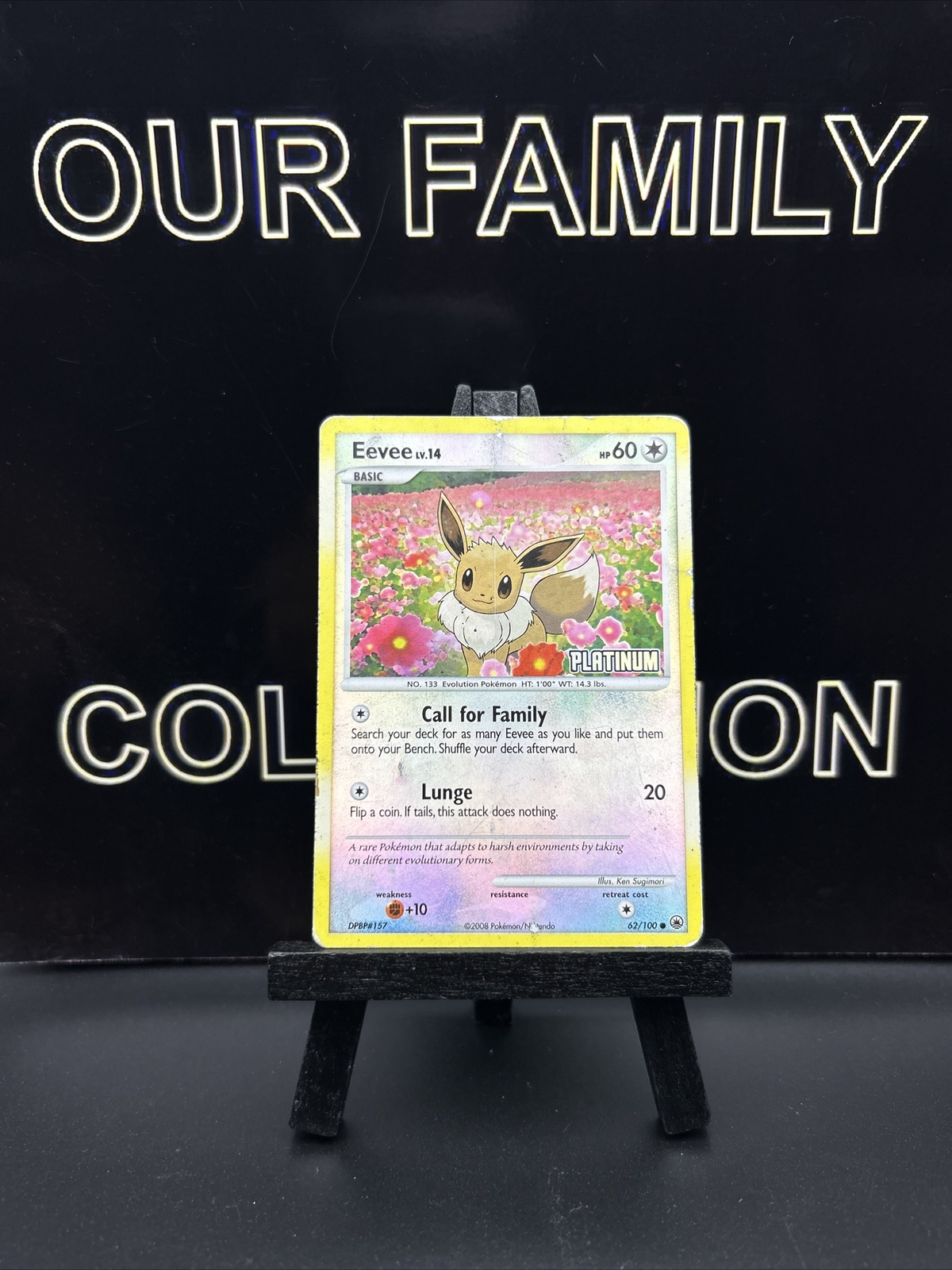 Eevee 62/100 Holo - Burger King Promo - Pokemon Card - PLATINUM Stamped - MP