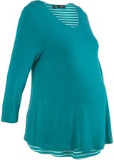 Chemise de maternité à manches 3/4 taille 36/38 turquoise cobalt blanc chemise femme chemisier neuf