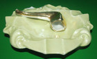 Vintage German Germany Porcelain Ashtray with Pipe Accent Gilded Iridescent — photo 3