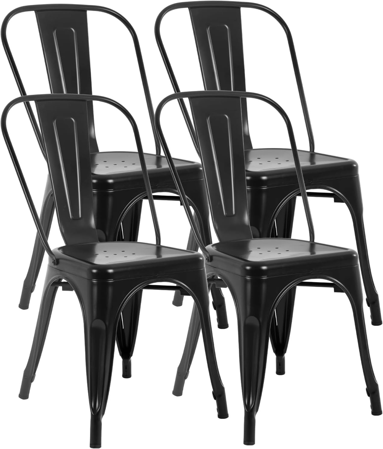 S Set Of 4 Indoor Outdoor Chairs Patio Chairs Kitchen Metal Ch