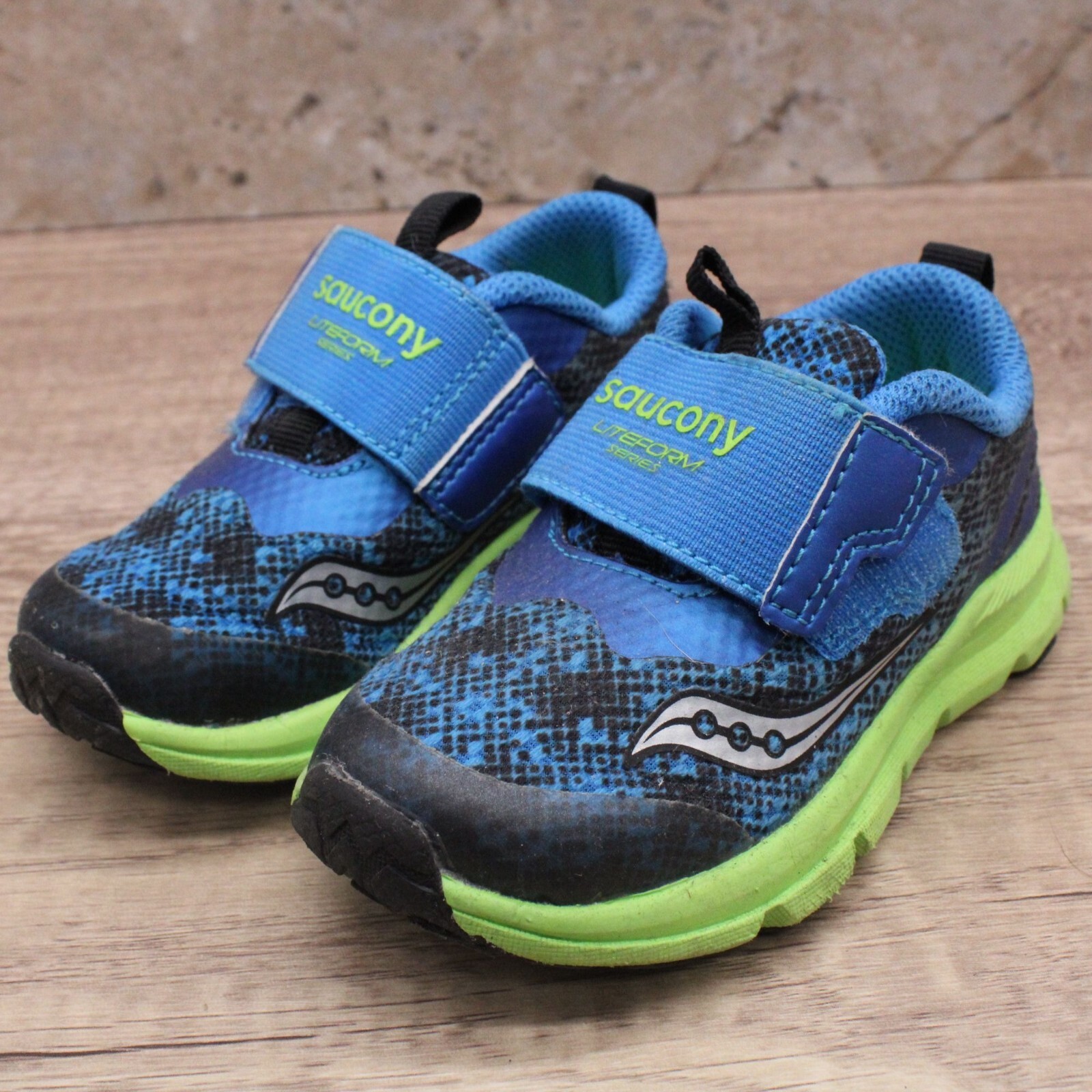 SAOLA Sneaker Saucony bambino bambino 6 5 cinturino leggero blu lime verde stampa pelle di serpente