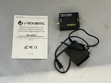 Digital Optical Coaxial to Analog RCA L/R Audio Converter Adapter w/ Fiber Cable