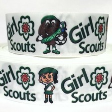 GROSGRAIN RIBBON 5/8", 7/8", 1.5"  3" Girl Scouts Cookies Troops Treats Printed