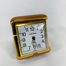 Vintage Seth Thomas Windup Travel Alarm Clock Watch In Case Glow In Dark WORKS