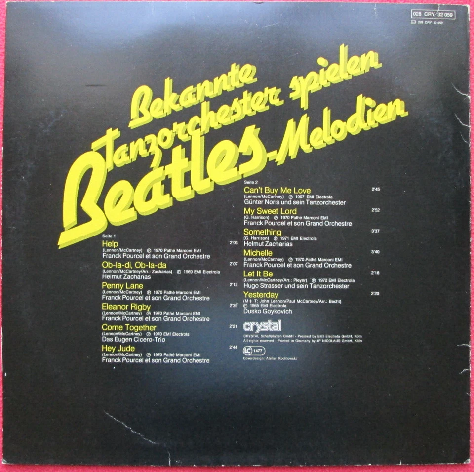 Bekannte Tanzorchester spielen Beatles Melodien LP Vinyl Zacharias uvm NM! - Bild 2 von 2