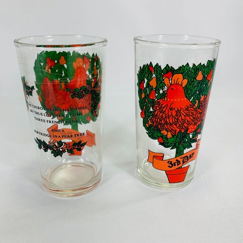 Vintage 12 Days of Christmas Indiana Glass Drink Tumbler - 3RD Day REPLACEMENT - Picture 2 of 3