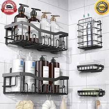 EUDELE Shower Caddy 5 Pack,Adhesive Shower Organizer for Bathroom Storage&Home D