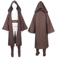 Star Wars Obi - Wan Sith Cosplay Costume Brown Hooded Jedi Robe Performance Gift
