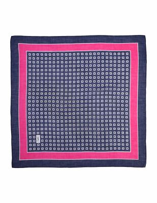 s-l400.jpg Vintage YSL Square Pattern Scarf in Navy and Pink main image 0