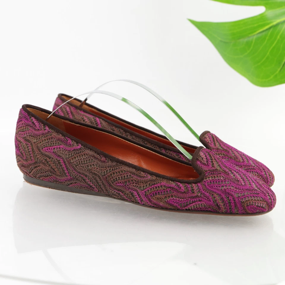 Zapato sin cordones MISSONI Italia para mujer talla 37,5 6,5 tejido ganchillo rosa Foto 4 de 4