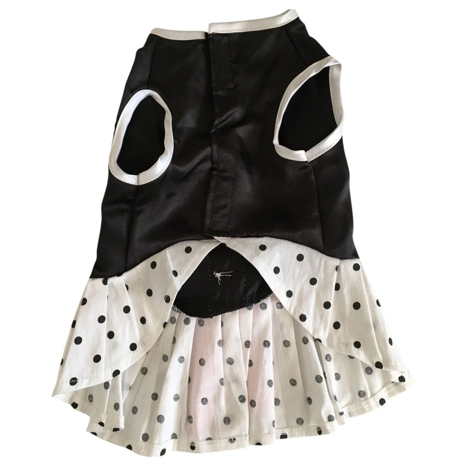 Vestido de fiesta a lunares satinado negro blanco talla S East Side Collection Foto 2 de 4