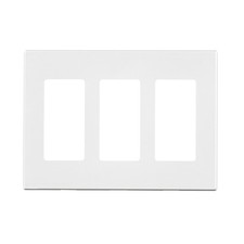 Leviton Decora Plus White 3 gang Polycarbonate Rocker Screwless Wall Plate