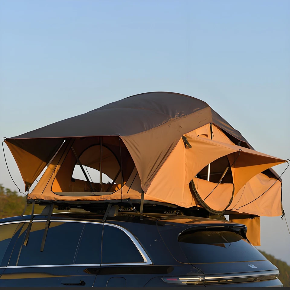 Tienda de techo grande para 3 hombres con toldo anexo escalera impresionante colchón de 70 mm TOTALMENTE NUEVO Foto 2 de 4