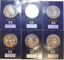 2023  To 26 Complete Set Of 6 Queens (kings) Beasts £5's, Change Checker Sealed