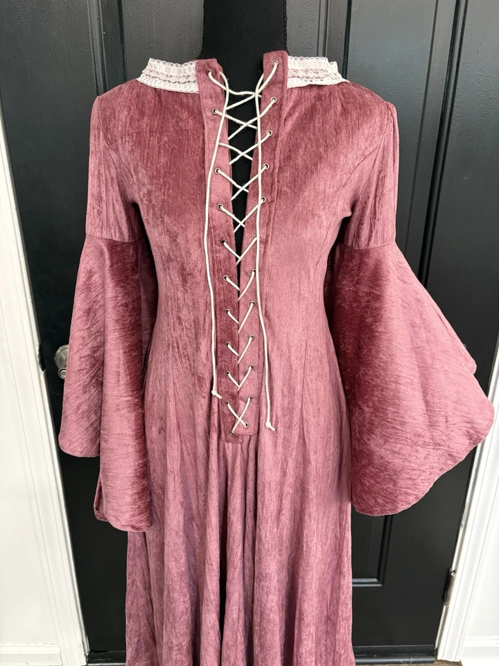 Women’s Dusty Pink Renaissance Dress CosPlay Medieval Costume Ren-Faire Handmade - Image 3 of 4
