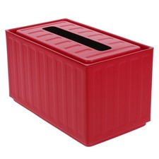Industrial Tissue Box, Iron Tissue Cover, Red Decorative Metal Container for