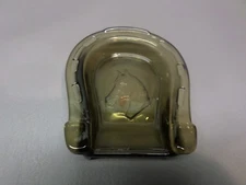 VINTAGE AVON MID CENTURY SMOKY GLASS HORSESHOE HORSE HEAD ASHTRAY - CLEAN