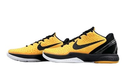 New Zoom Kobe 6 Yellow Black Sneaker Bulb Rare Shoe 429659-700 Men's Size
