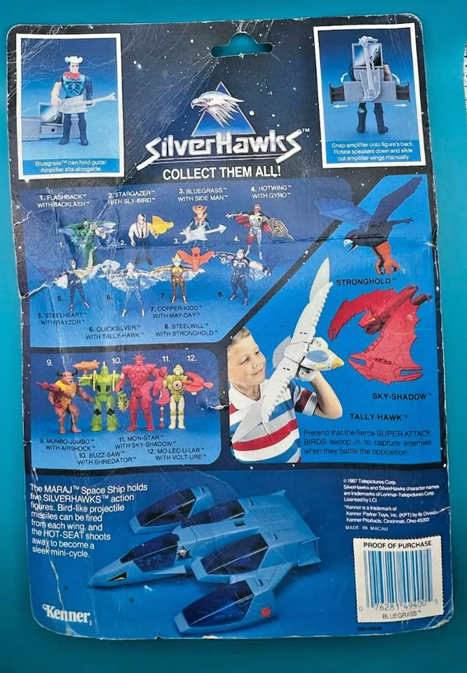 Ультразвуковой костюм Bluegrass 1986 SILVERHAWKS Kenner Telepix как новый на картонке запечатанный - Изображение 2 из 2