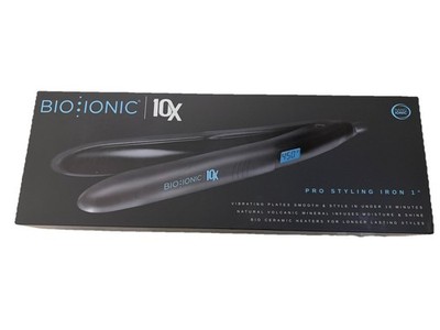 Bio Ionic 10X Pro Styling Iron 1'' Nano Ionic-with Vibrating Plates Brand *NEW*