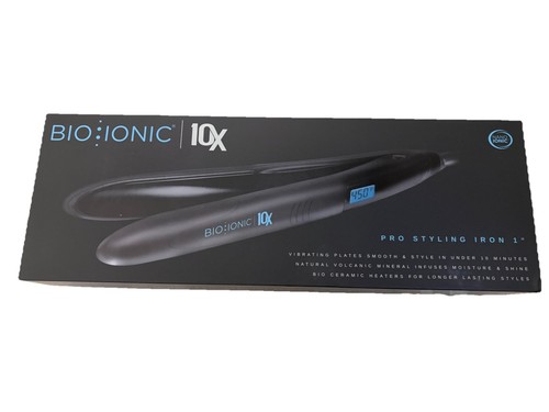Bio Ionic 10X Pro Styling Iron 1" Nano Ionic-with Vibrating Plates Brand *NEW*