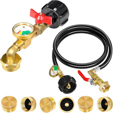 Propane Refill Adapter for 1Lb. Tanks, 4 Feet Propane Refill Adapter Hose and 90