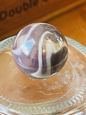 Vintage Shooter Marble 1  Peltier Lilac And White Swirl