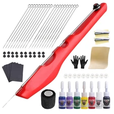 Hand Tattoo Kit DIY Tool Set W/ 7 Inks 20 Needles for Tattoo Artists