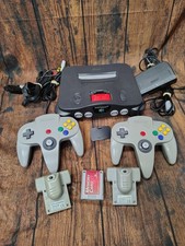 Nintendo 64 N64 Console Tested w/ Expansion Pak Green Controller Bundle
